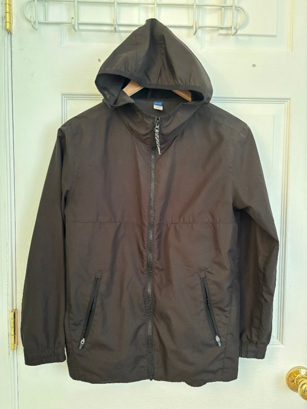Black windbreaker